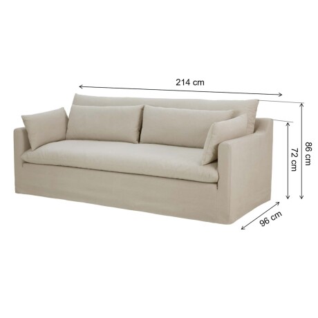 SOFÁ 3 CUERPOS TELA NATURAL-BEIGE BALI BEIGE