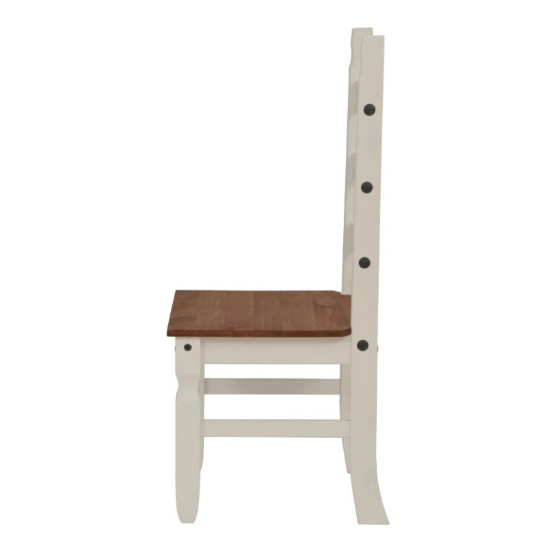 Juego de Comedor 6 Sillas Madera Blanco/Natural Mesa 140 cm Juego de Comedor 6 Sillas Madera Blanco/Natural Mesa 140 cm