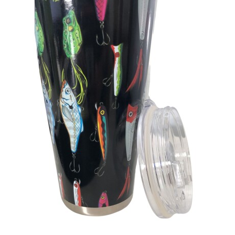 Vaso térmico con tapa 950ml - Fishing Buzz Negro