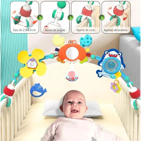 Arco Móvil Estimulación Bebé para Coche Cuna Paseo Huanger Celeste