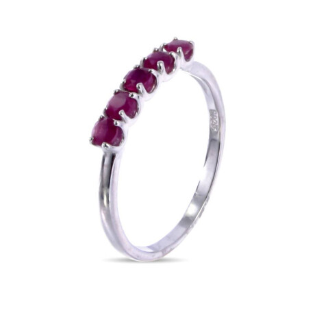 Anillo de plata rodinada Rubíes