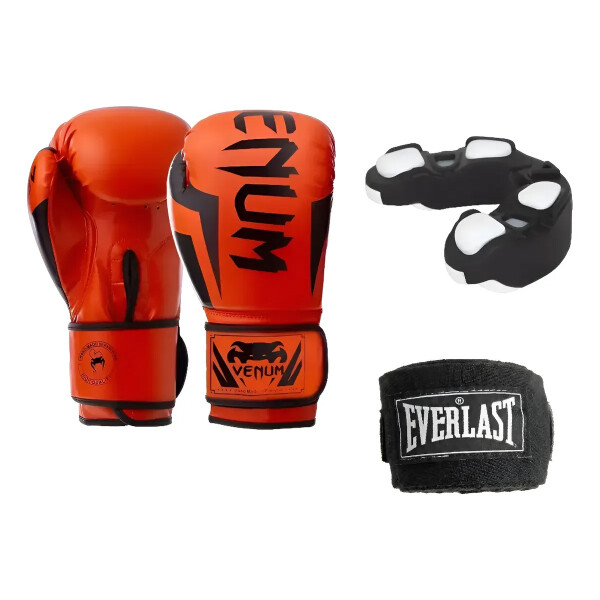 KIT DE BOXEO 3 PIEZAS BUCAL + VENDA + GUANTES 12 OZ NARANJA KIT DE BOXEO 3 PIEZAS BUCAL + VENDA + GUANTES 12 OZ NARANJA