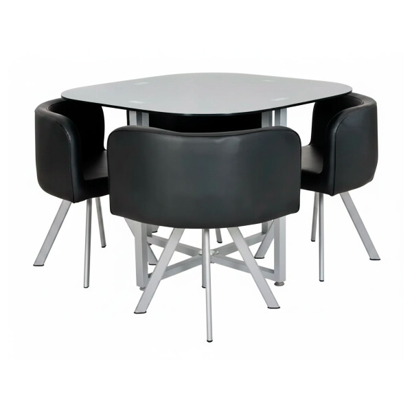Juego DE COMEDOR ASUNCION Mesa vidrio + 4 butacas N/A
