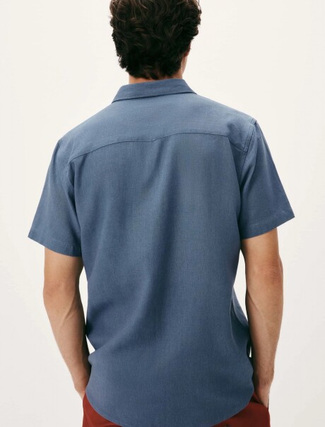 CAMISA MANGA CORTA SLIM AZUL