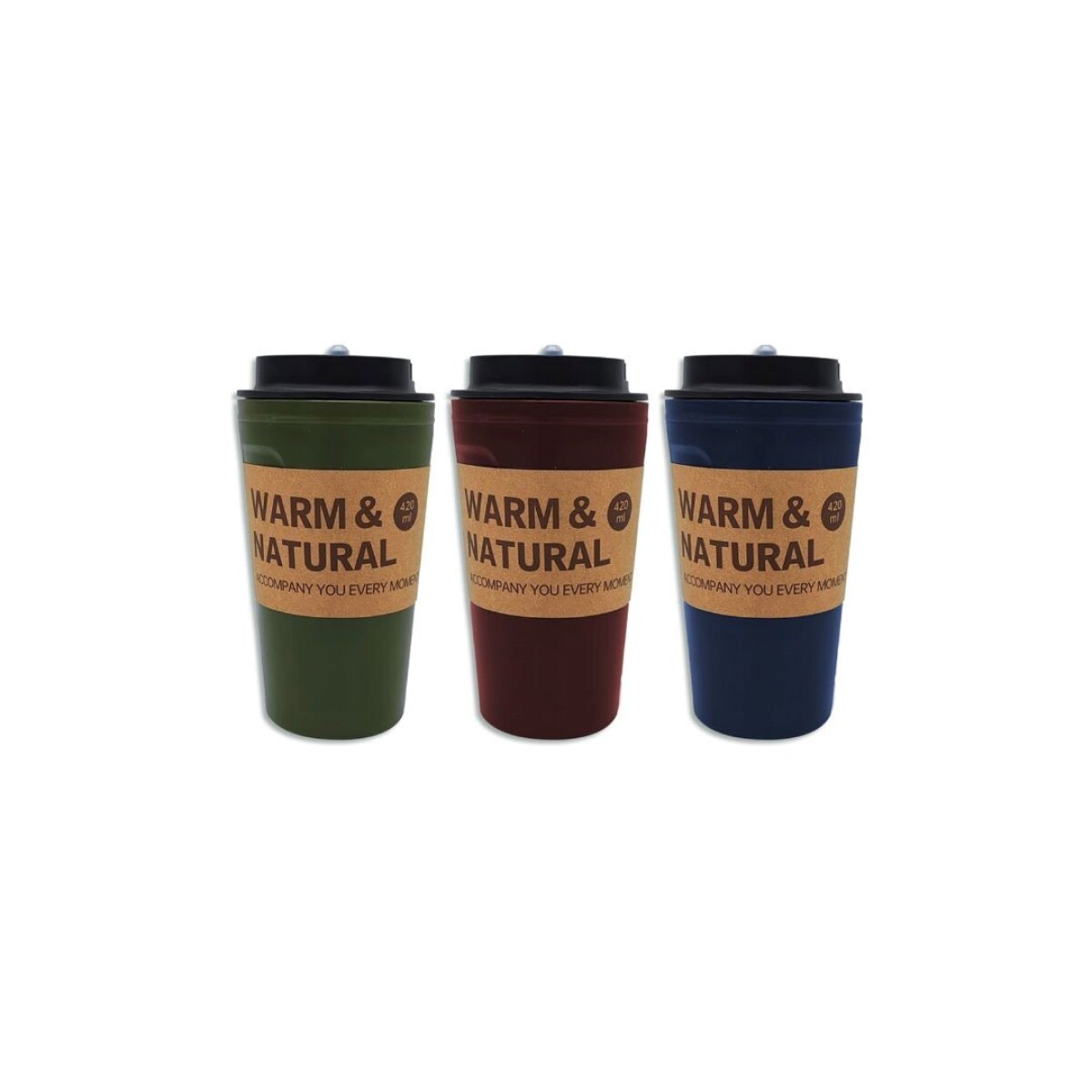 VASO CON TAPA 420 ML - MULTICOLOR 