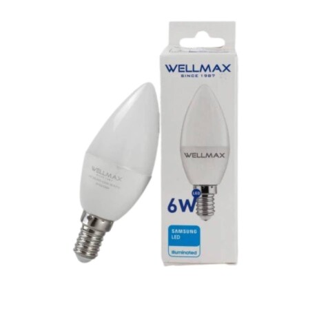 LAMPARA LED VELA 6W (EQUIVALE 45W) E14 FRIA WELLMAX ++ N/a