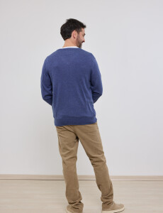 470418 SWEATER HARRY Azul Piedra Melange