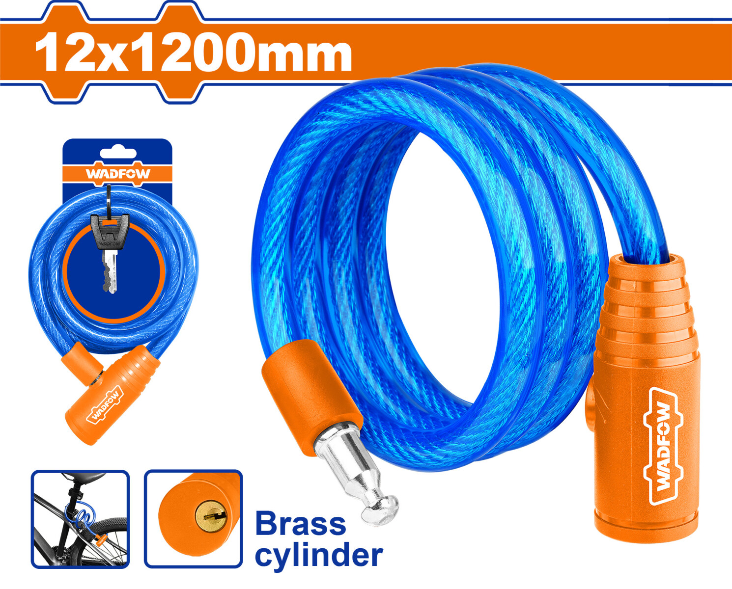 CANDADO BICICLETA 120CM 12MM WADFOW 