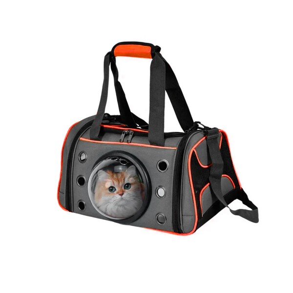 Bolso Transporador Mascota Capsula Gatos Perros Viaje Valija Color Variante Rojo