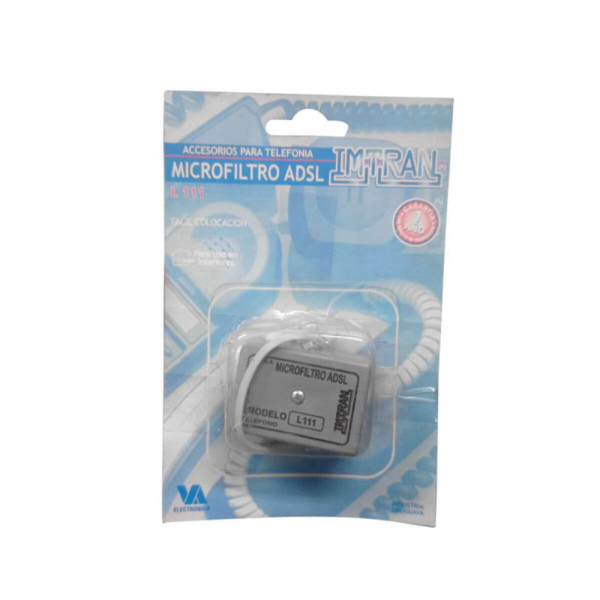 Microfiltro ADSL L111 para teléfono fax o modem - SA0103 