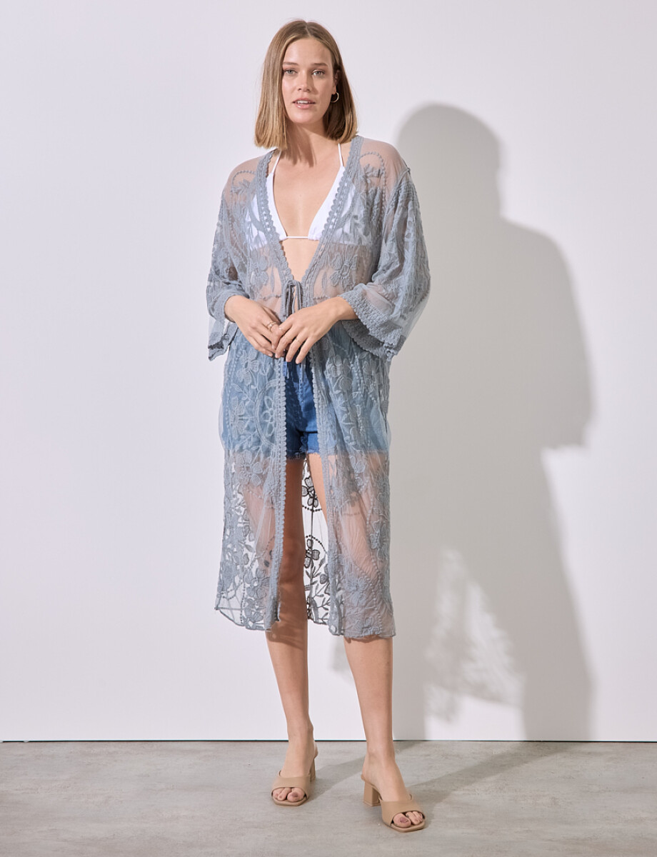 Kaftan Bordado - Gris 