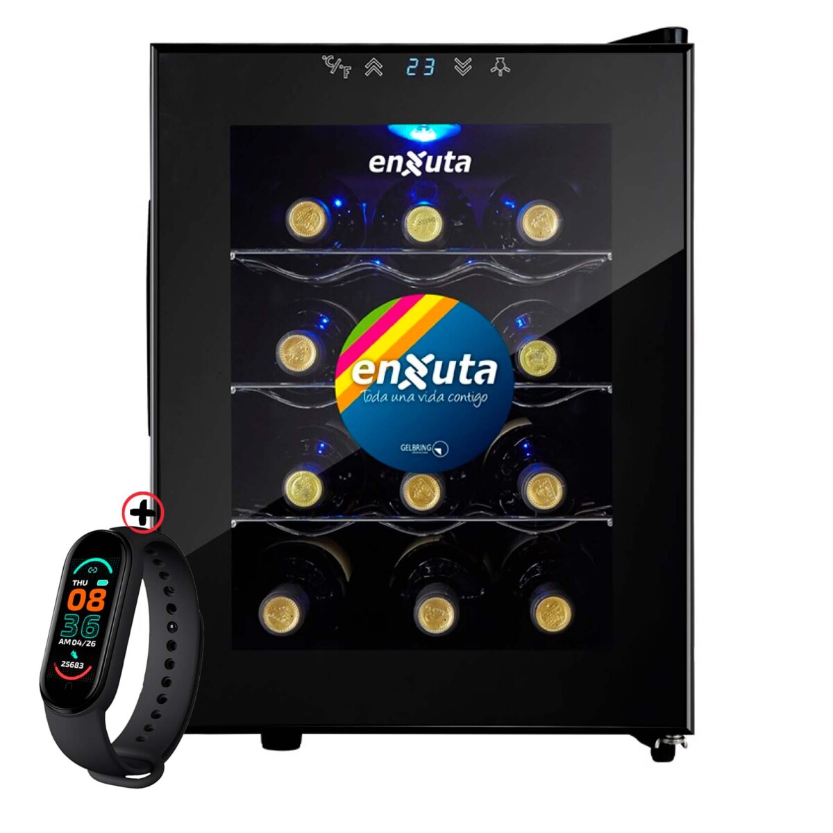 Enfriador De Vinos Enxuta Evenx3312 12 Botellas + Smartwatch 