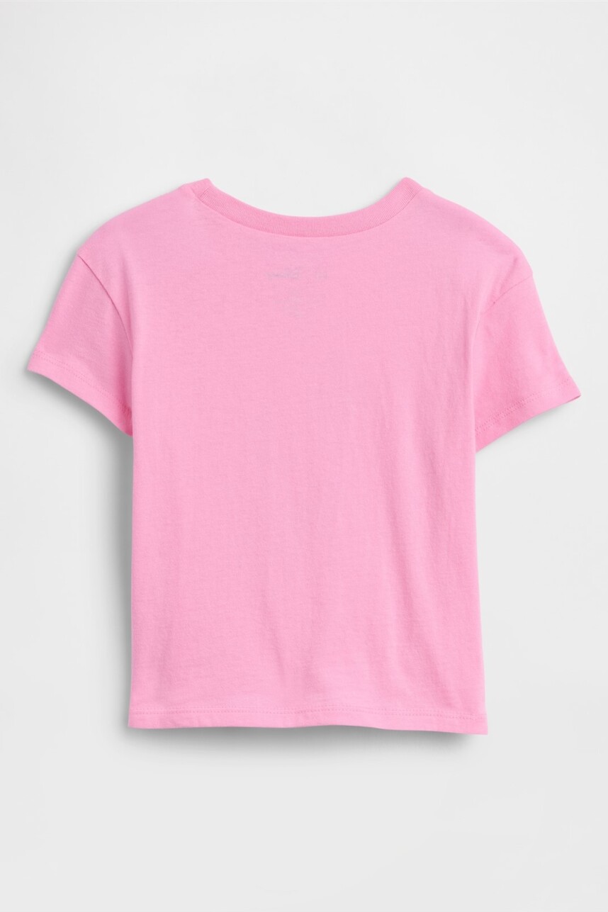 Remera Disney Manga Corta Toddler Niña Parisian Pink
