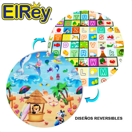 Alfombra Antigolpe Doble 200x180 Gruesa Infantil Bebé Playa-Letras