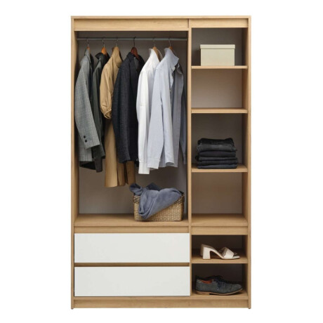Armario BILLUND 119x193 blanco/roble Blanco