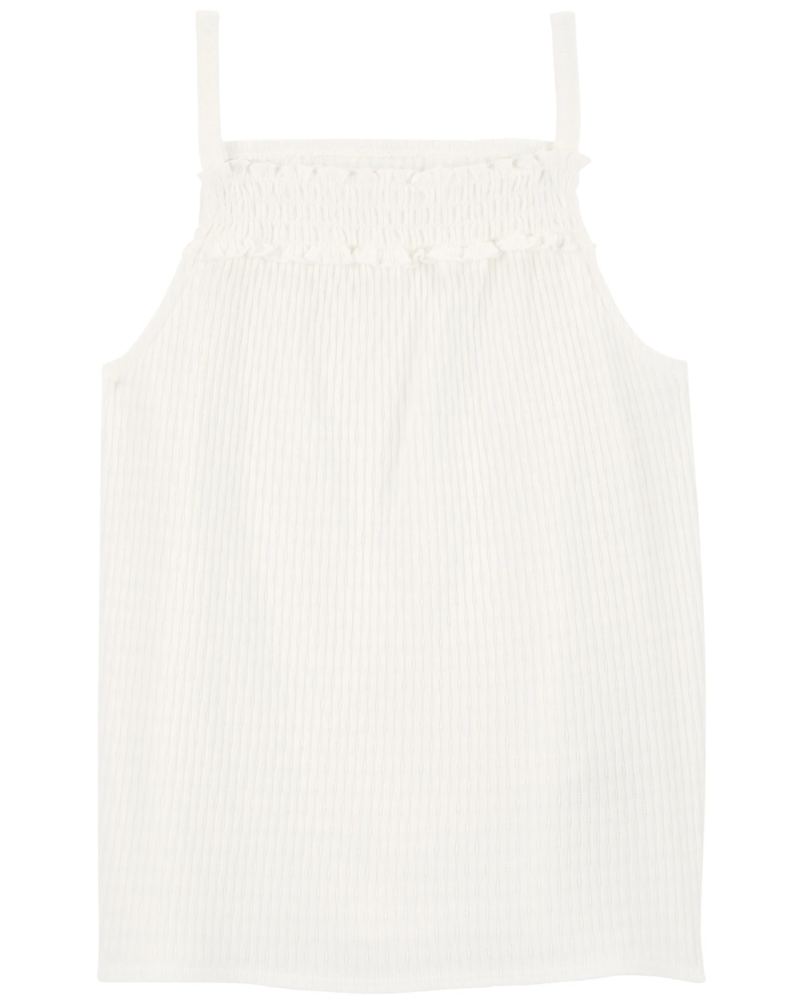 Musculosa de algodón, con fruncido y textura Musculosa de algodón, con fruncido y textura