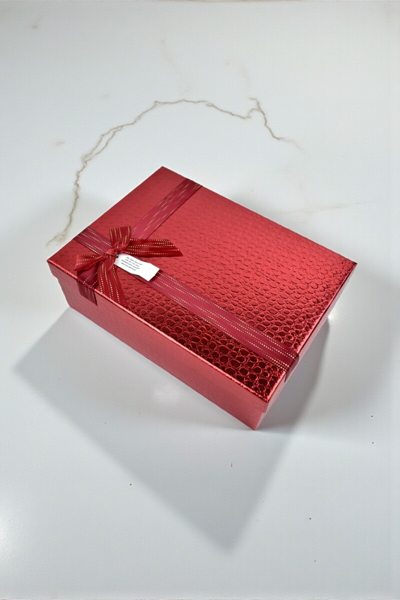 caja rigida delux con lazo 18x25x8 - ROJO 