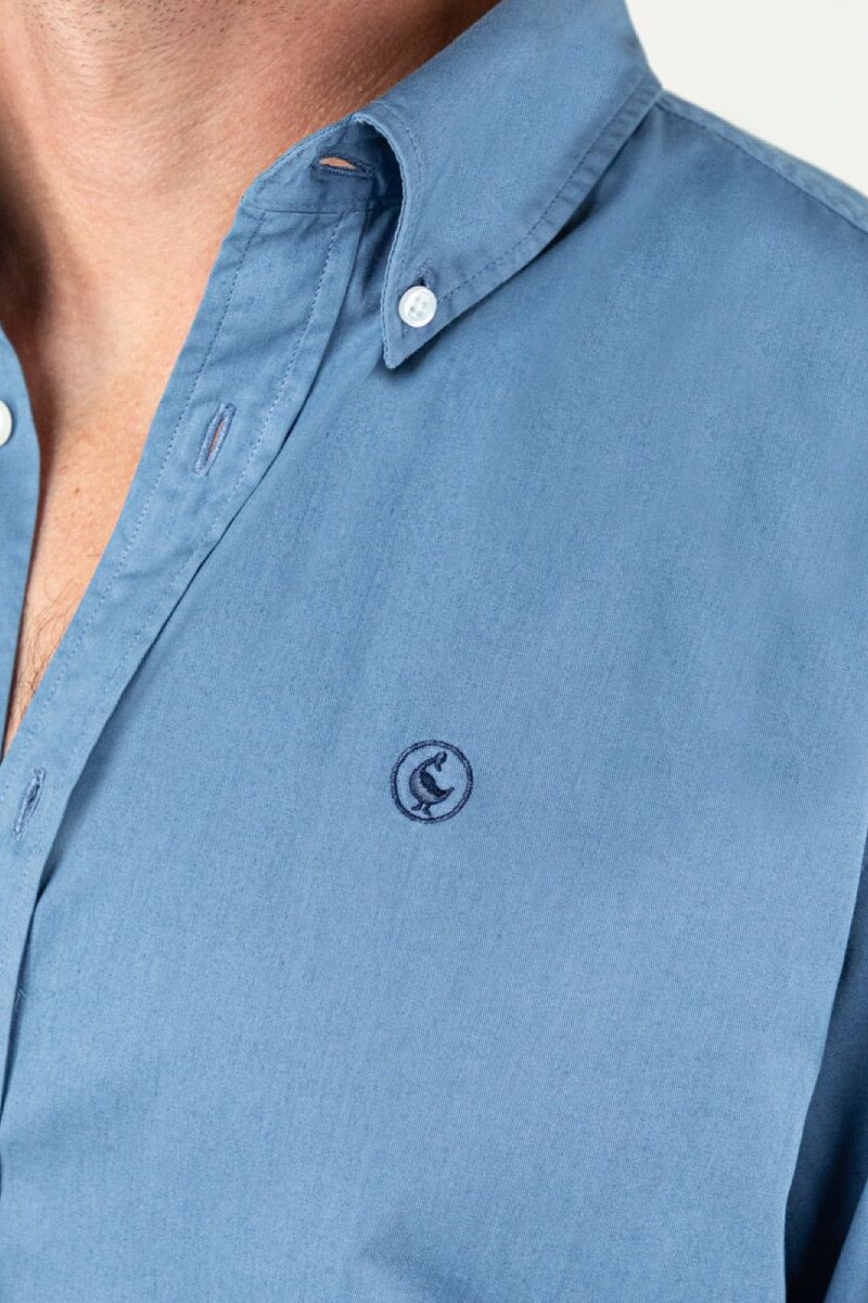 Camisa Garment Dyed Azul