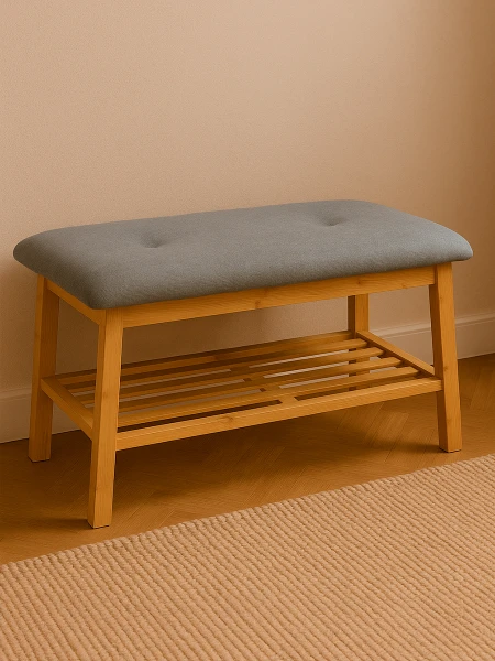BANCO PIE DE CAMA GRIS