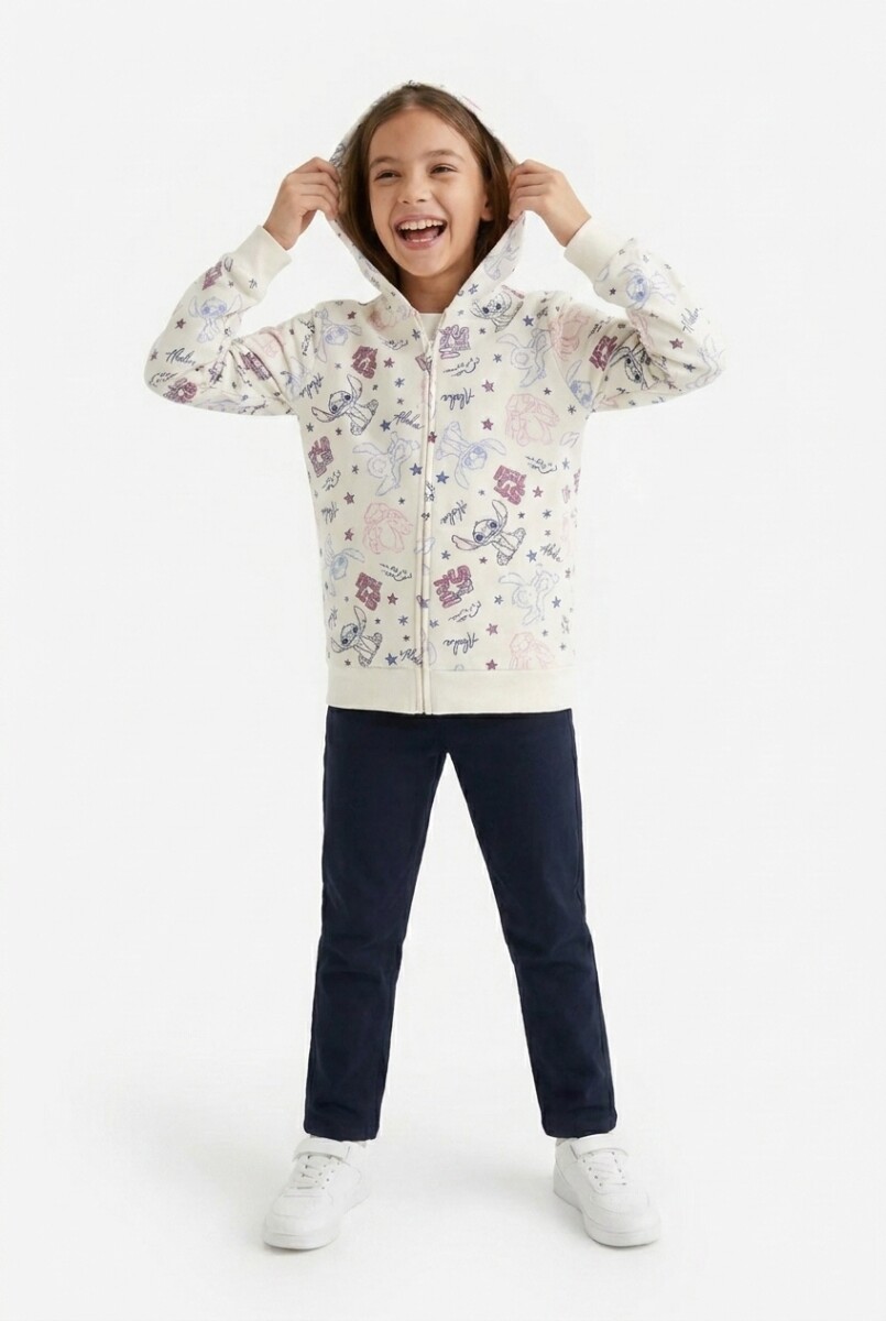 Campera frisa m/l niña STITCH - Rosa 