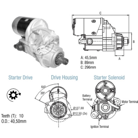 ARRANQUE - YSTER-YALE 10D N.DENSO 12V ZM ARRANQUE - YSTER-YALE 10D N.DENSO 12V ZM