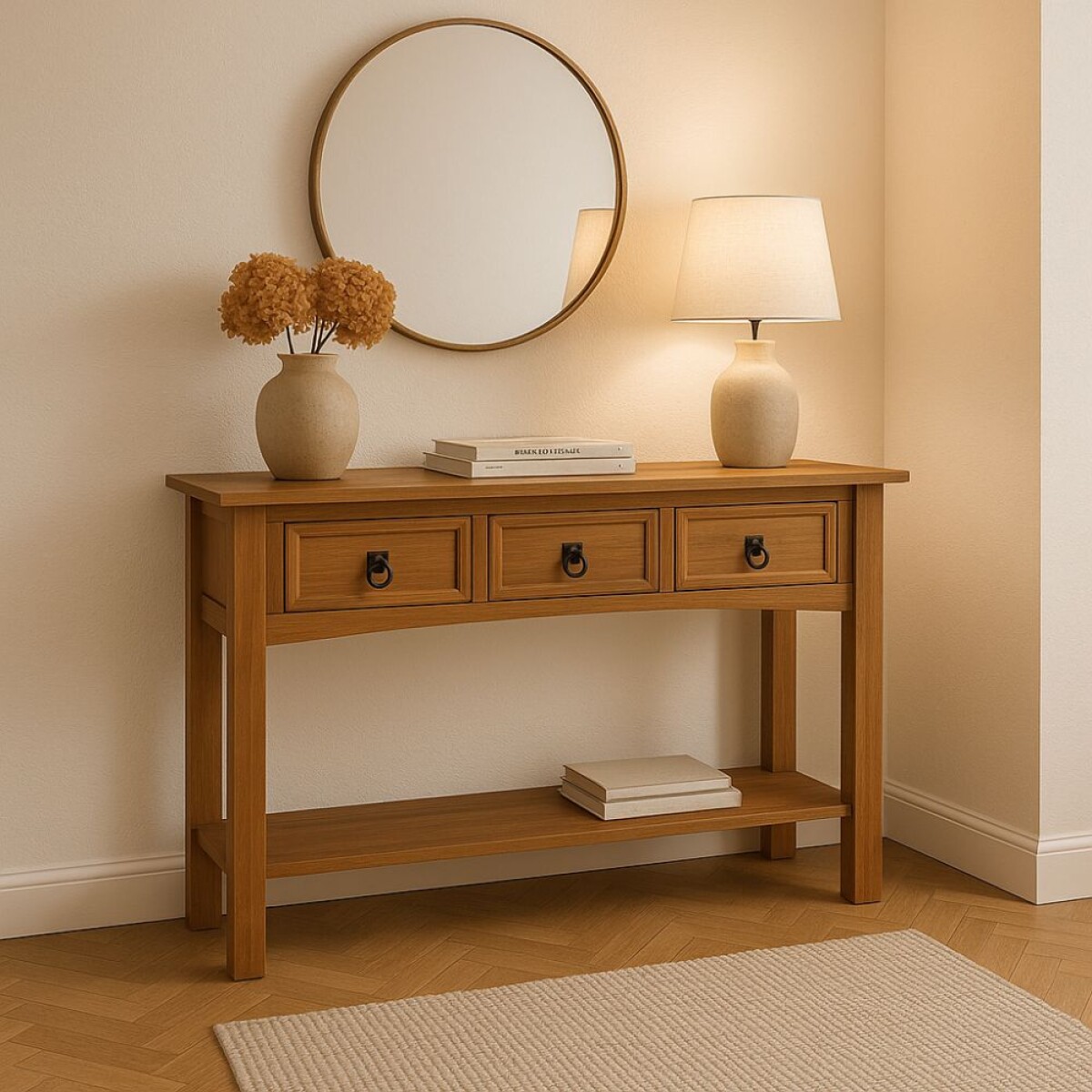 Aparador 3 Cajones Línea Naturale - Roble 