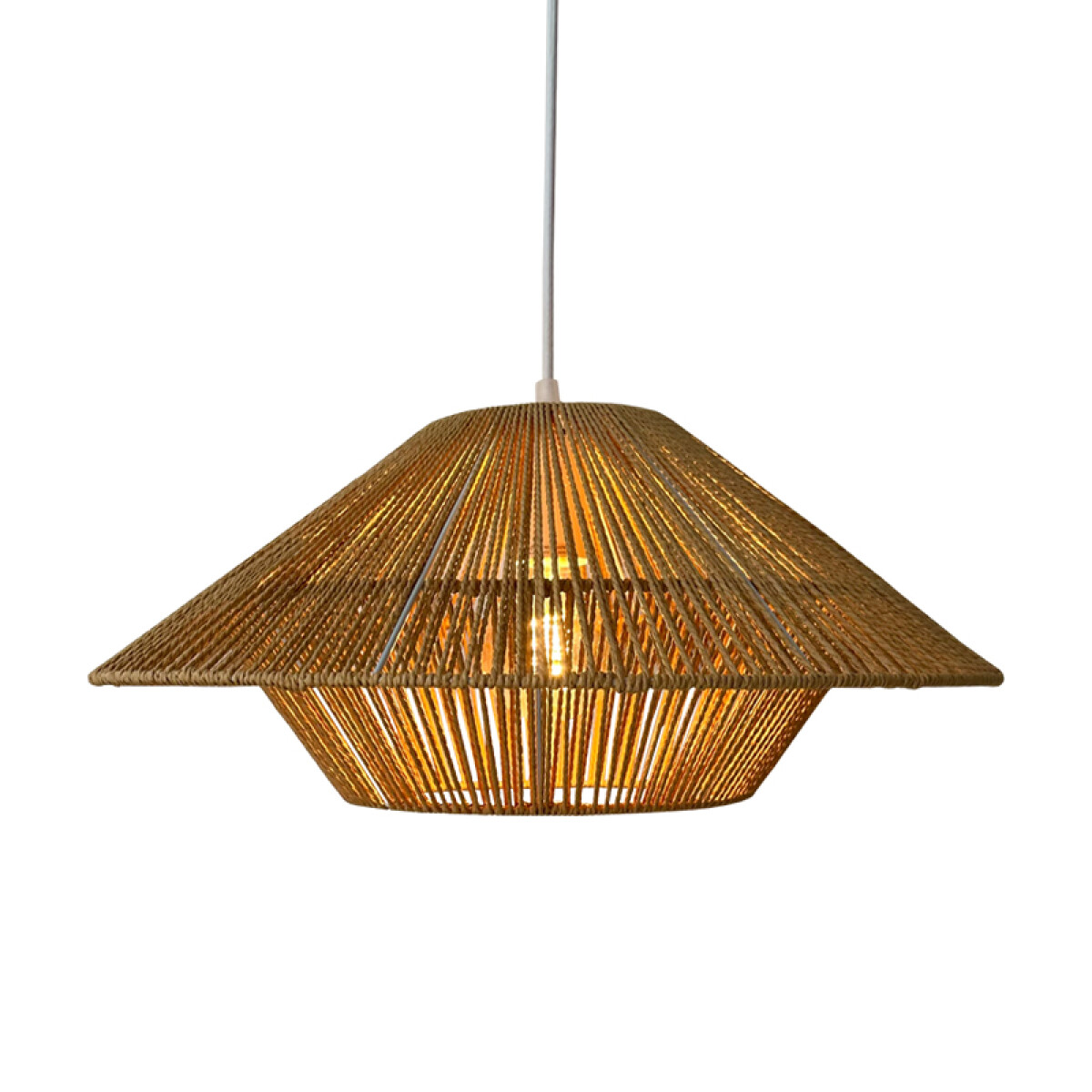 Lámpara colgante campana hilos marrón claro Ø50cm - IX9182 