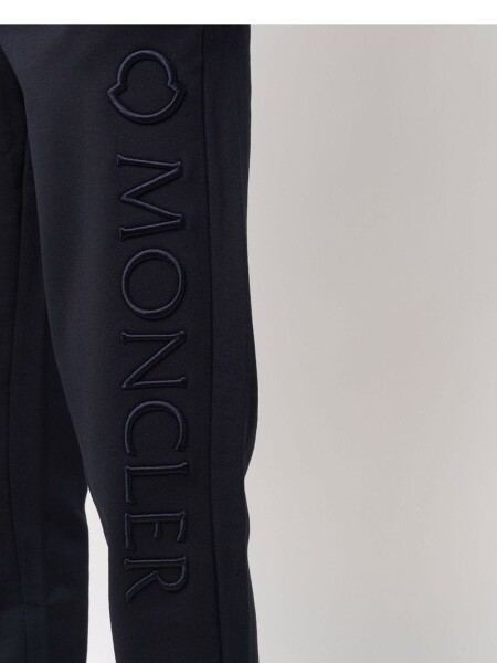 Moncler -Pantalón deportivo de algodón con bolsillos Azul