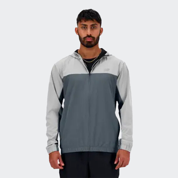 Campera New Balane Woven Full Zip Gris