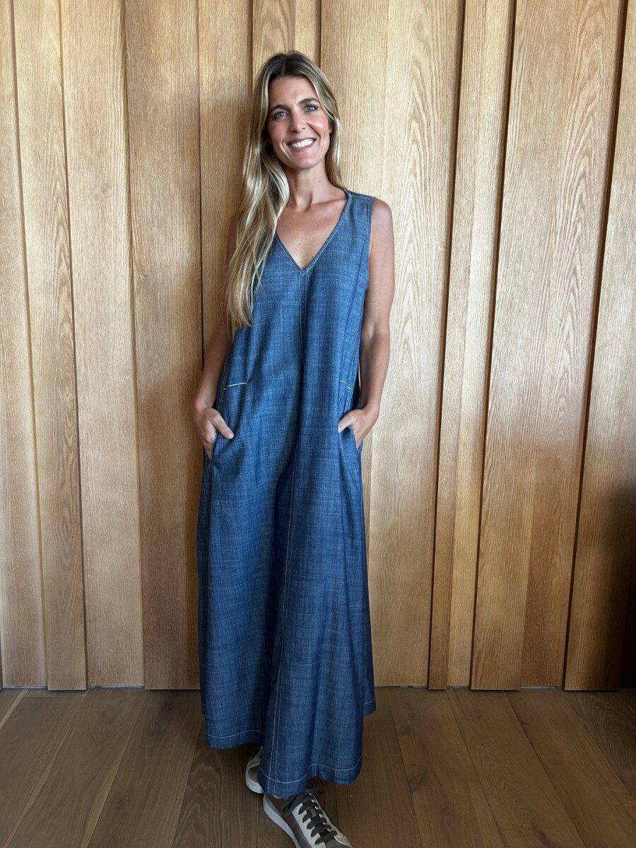 Vestido Formentera - Lino Azul Melange 