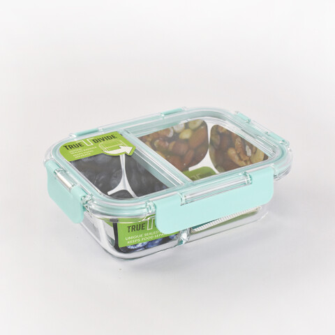 Recipiente p/vianda de vidrio con división 560ml TV0536