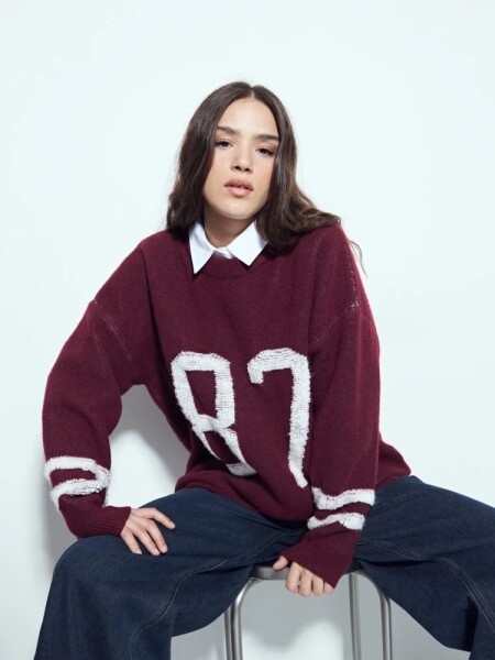 BUZO P.CAKE VARSY 87 BORDO