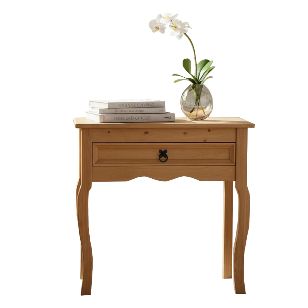 APARADOR MADERA MACIZA MESA AUXILIAR CON CAJÓN Color madera