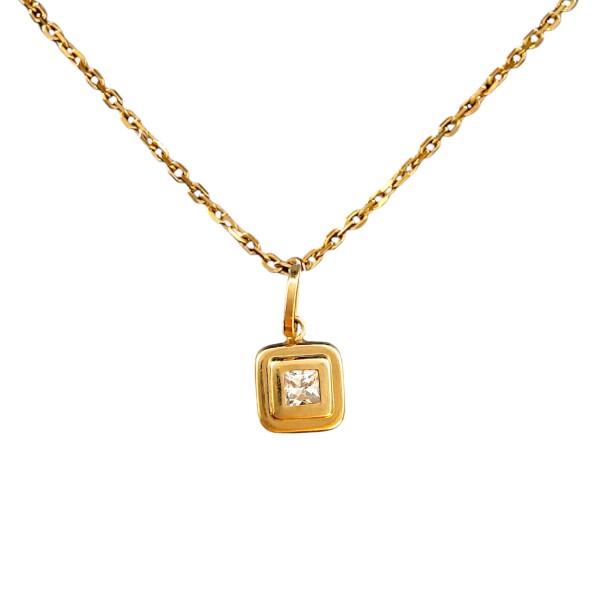 Dije Cuadrado-Oro bajo-Piedra Zirconia-CP8542 conpiedra