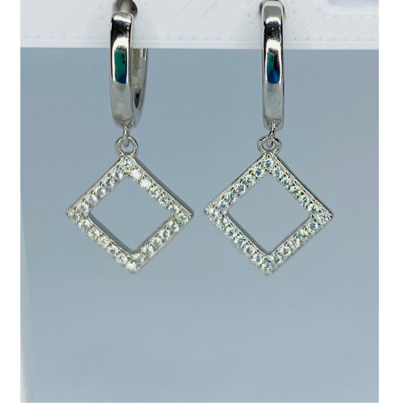 CARAVANA CUADRADO PLATA CON CIRCONIAS L2dslf-00160-x3
