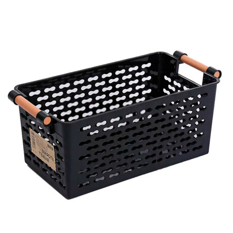 Cesto calado con asas 30 x 15 x 13 NEGRO