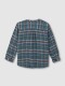 Camisa De Cuadros Cuello Mao Azul