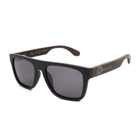 Lentes De Sol Bambu E Madeira Cuadrado - Unisex Negro/Negro