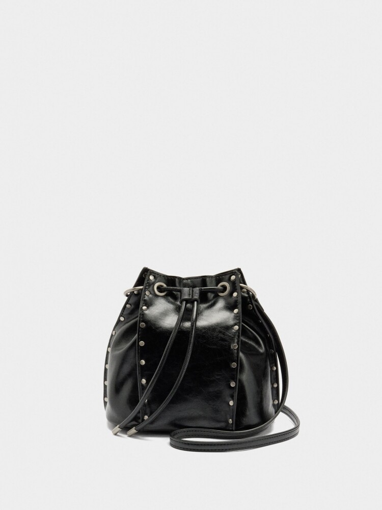 Bolso Bombonera Con Tachuelas negro