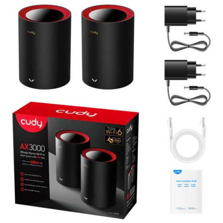 Sistema de Wifi Mesh Cudy Ax3000 Puertos Gigabit Pack de 2