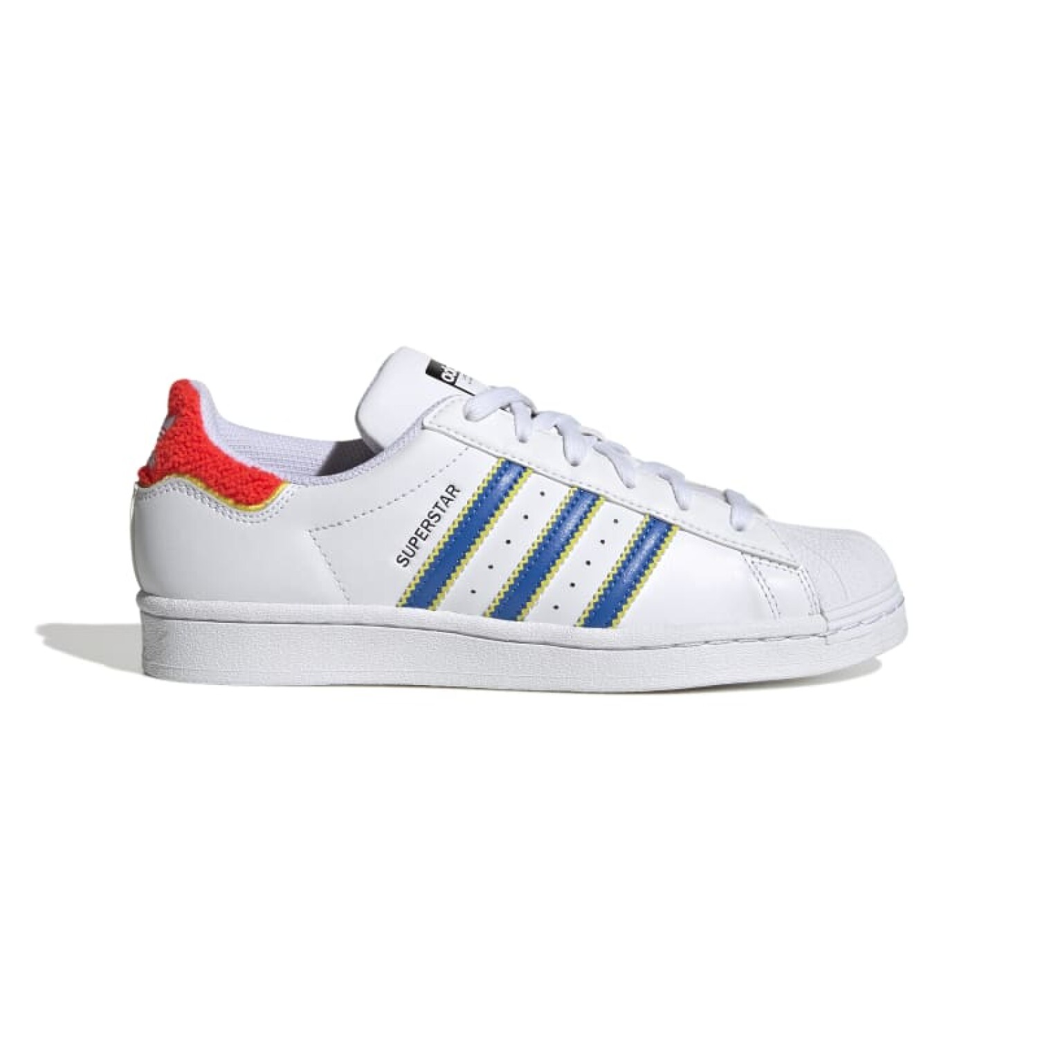 Championes Adidas Original Superstar de Mujer HQ1939 Blanco azul Francia Macri Life