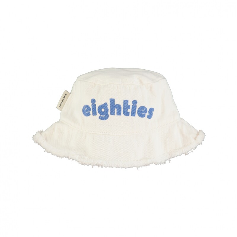 SS25.AC2501 Gorro De Playa Niños Blanco Eighties Piupiuchick - 3 A 10 Años