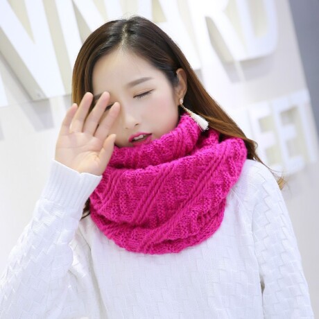 Cuello Tejido De Abrigo Fucsia