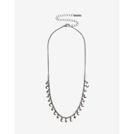 Collares Cortos Metal Estrellas Plateado Hematite