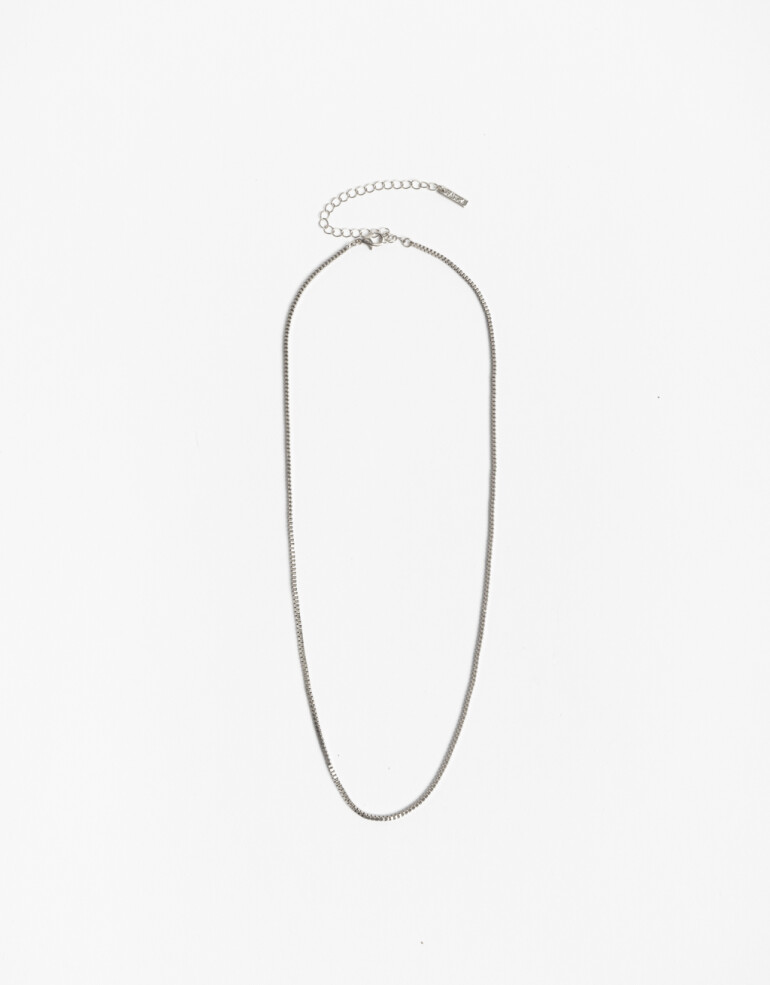 Collares Cortos Strass Set Collares Metal Y Strass - Plateado Rodio