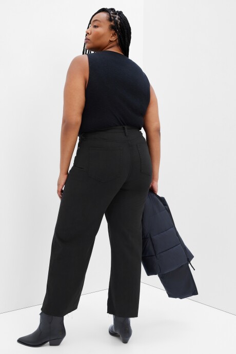 Jean Wide Leg Tiro Alto Mujer Black Wash