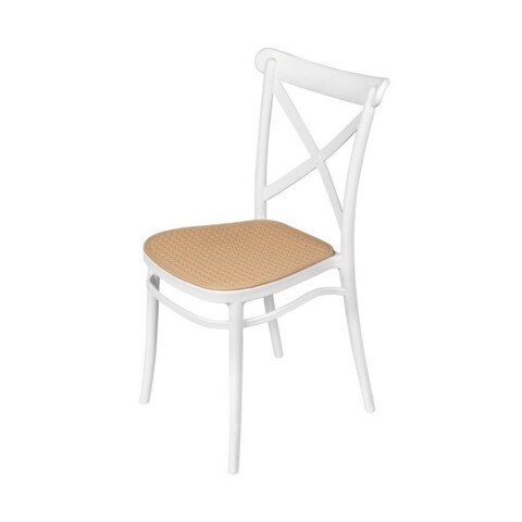 SILLA PLATS PP SIMIL RATTAN BLANCO/BEIGE SILLA PLATS PP SIMIL RATTAN BLANCO/BEIGE