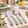 Set de Cubiertos Acero Inoxidable 24 Piezas Mango Rayas Verde