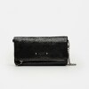Mini Bag Honey En Cuero Snake Print Metalizado Negro