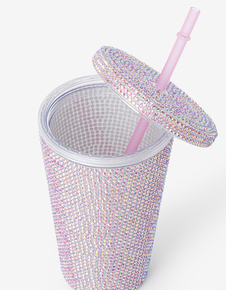 Artículos cocina Vasos Vaso Con Glitter - Rosa Metalizado